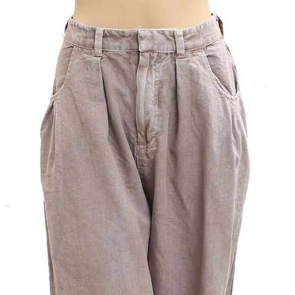 Free People Sweet Talk Chino Trousers Pants Mid-Rise Cropped Wide Leg M10 282784 - Picture 6 of 9